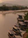 Boats ready to do the river trip.